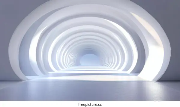 Abstract White Architectural Tunnel