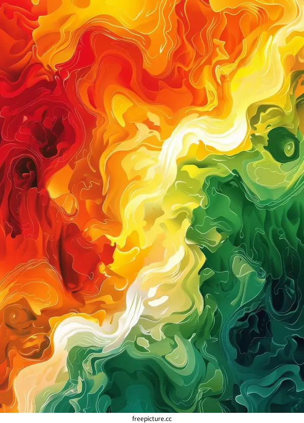 Abstract Colorful Liquid Flow Art