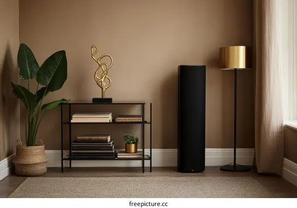 Modern Living Room Interior Design with Gold Accent