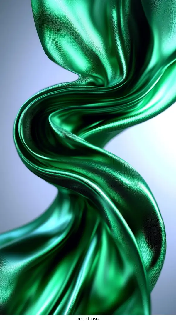 Emerald Green Fabric Flowing Design