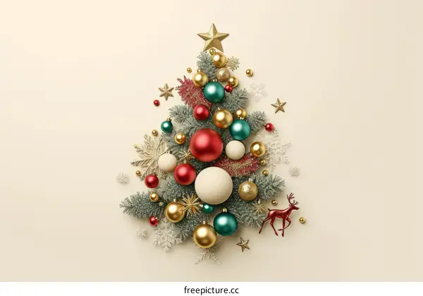 A Minimalist Christmas Tree Made of Ornaments