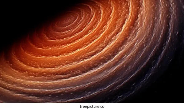 Swirling red and brown clouds of Jupiter's Great Red Spot