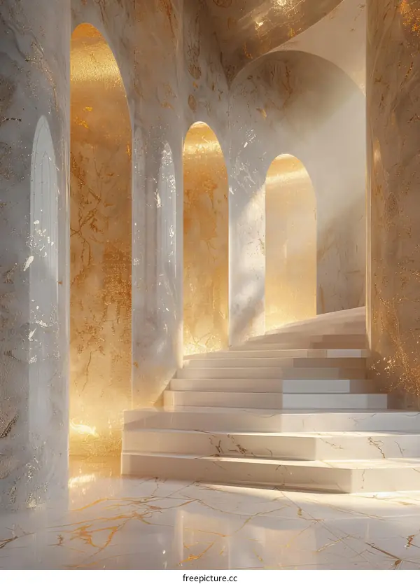 Golden Archway and Marble Steps
