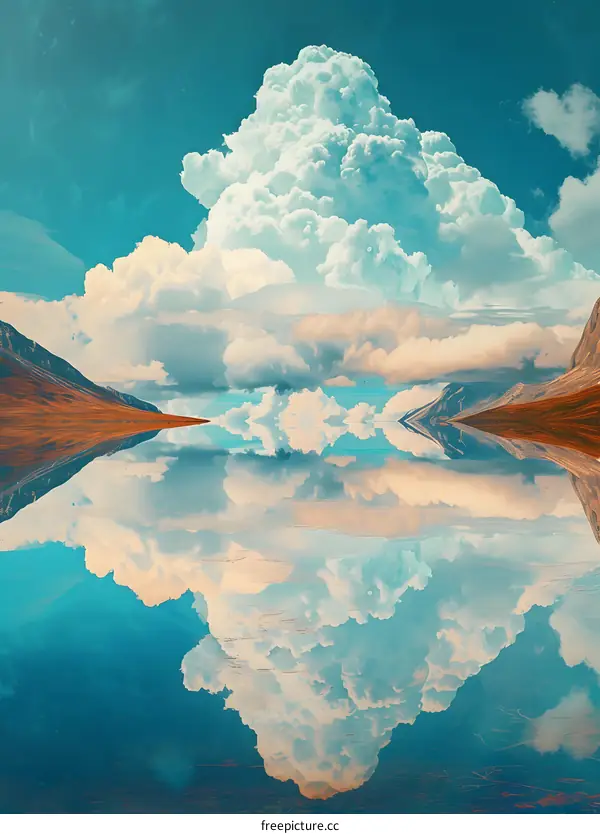 The reflection of clouds