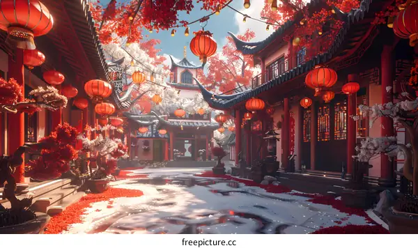 Street view of ancient Chinese architecture