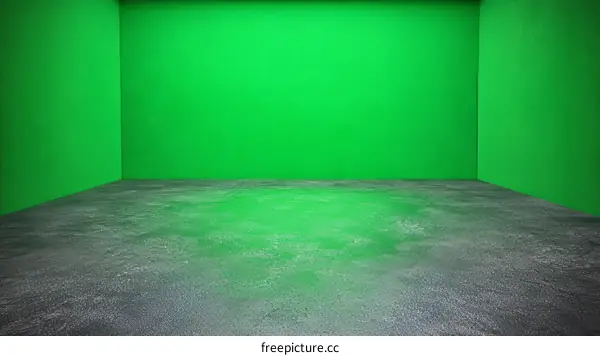 Empty Green Room Studio Interior