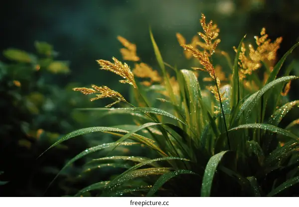 Dewy Grass in the Morning Light