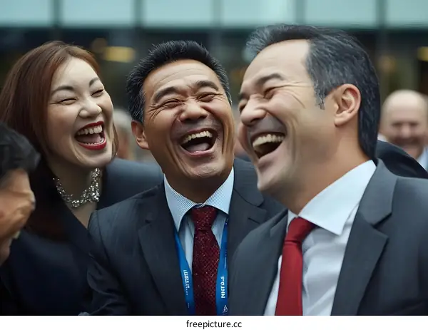 Group of Business People Laughing Together