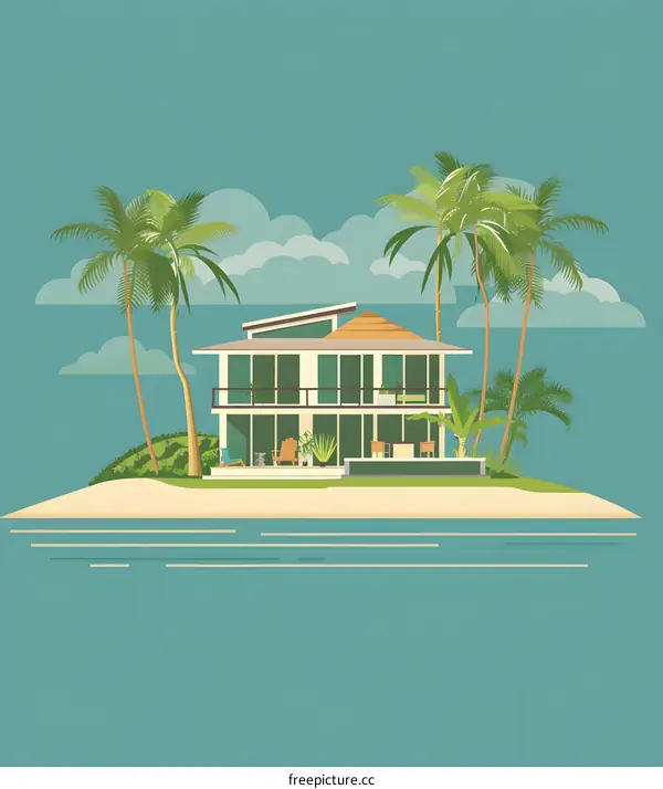 Modern Tropical House on Beach Island