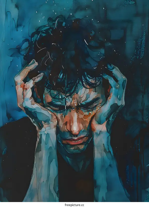 Portrait of a man in emotional distress