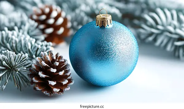 Festive Christmas Ornament and Pine Cones Decor