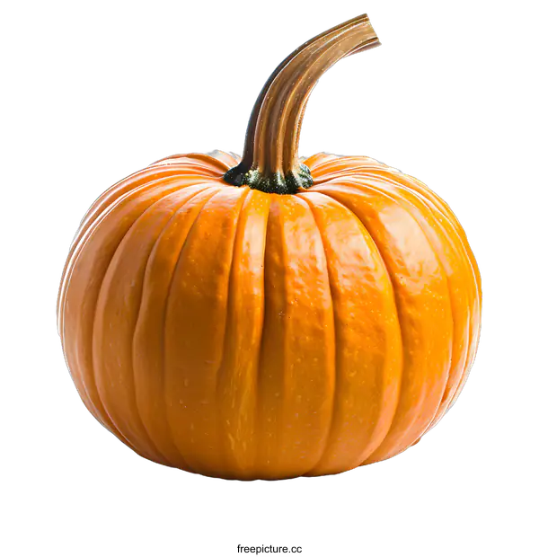 [Transparent Background PNG]Single Orange Pumpkin on White