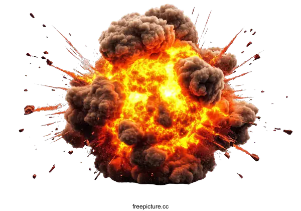 [Transparent Background PNG]Explosive Blast Illustration with Flares