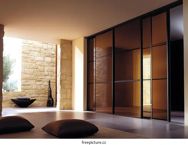 Modern Interior Design with Sliding Glass Doors