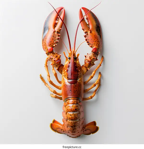 Fresh Lobster on White Background