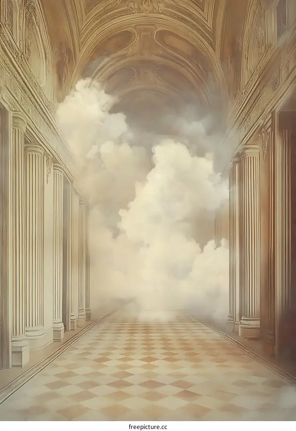 Clouds in a Hallway of Columns