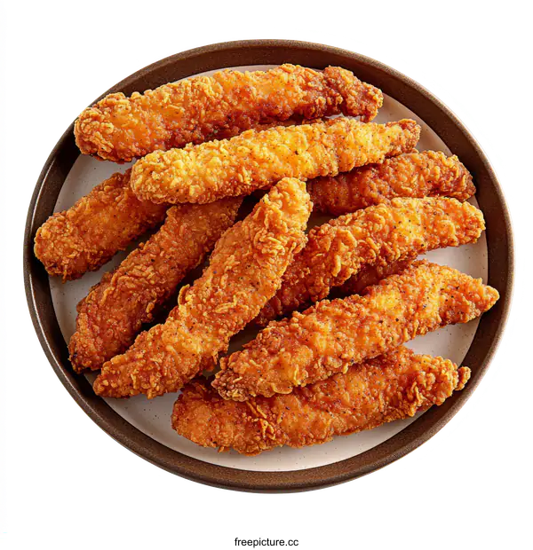 [Transparent Background PNG]Crispy Fried Chicken Tenders Plate