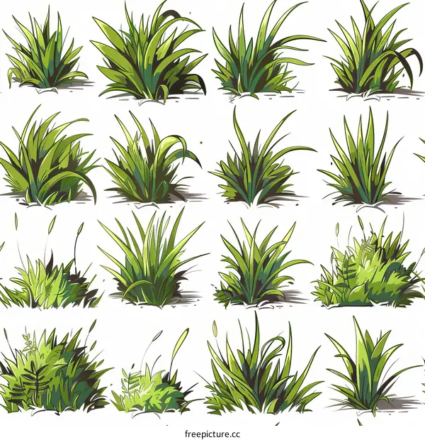 A collection of different types of grass