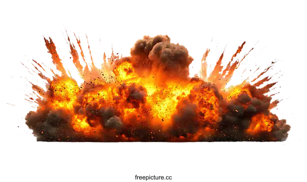 [Transparent Background PNG]Explosion Burst Effect Isolated on White Background