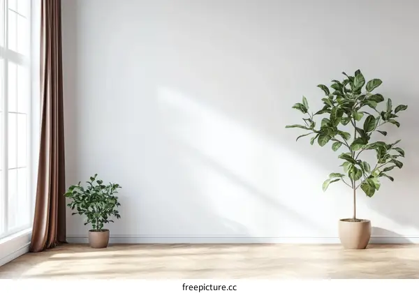Modern Minimalist Interior with Plants