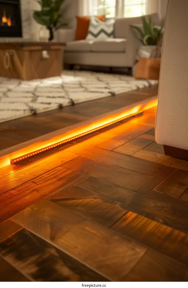 Warm Lighting on Hardwood Floor