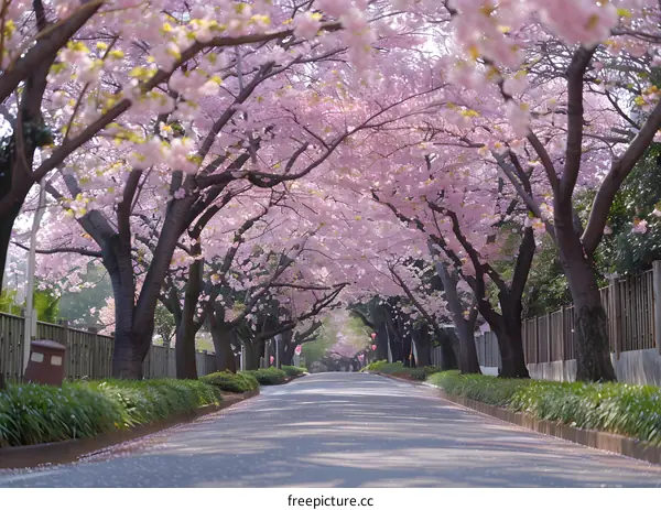 Cherry Blossom Road Japan Spring