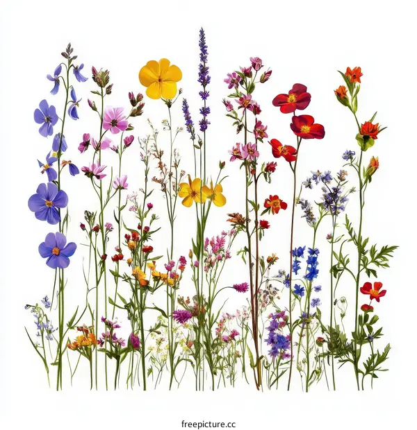 Colorful Wildflowers Illustration