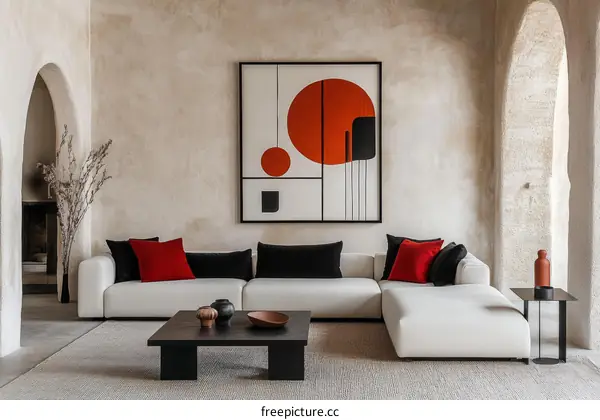 Modern Minimalist Living Room with Art Deco Style