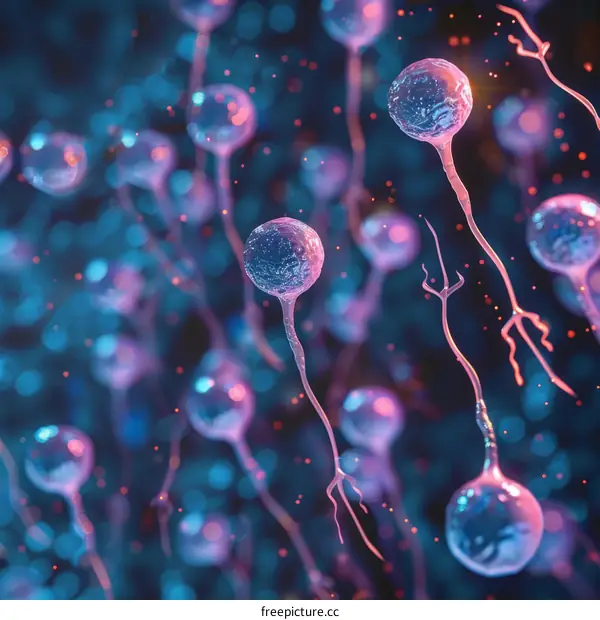 3D illustration of neurons in the brain