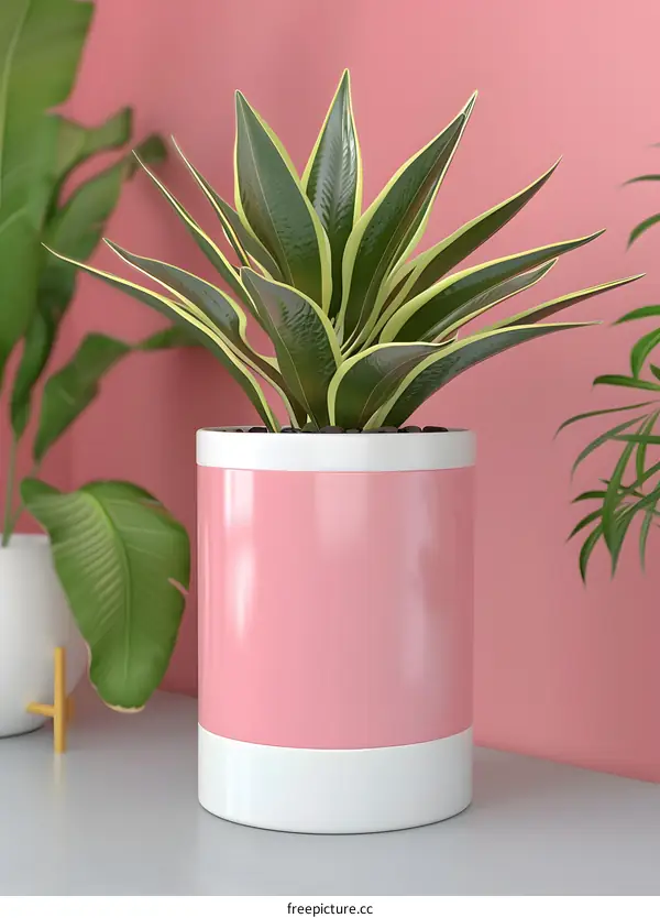 Green Plant In Pink Pot