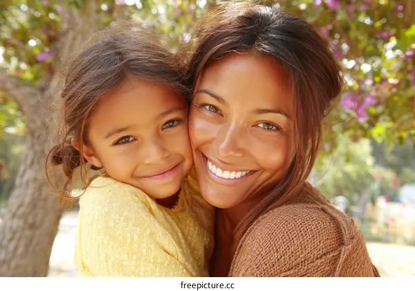 Mother and Daughter Portrait Outdoors