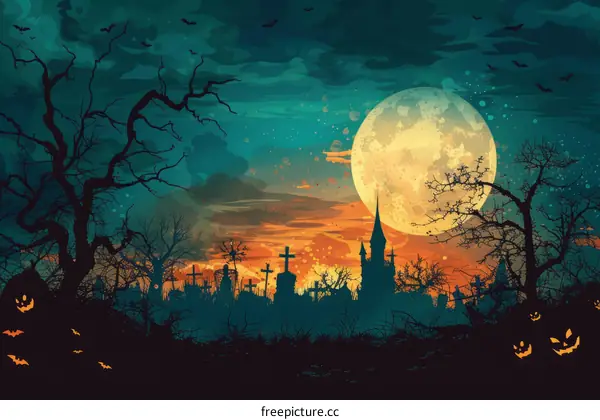 Halloween Night at the Spooky Graveyard