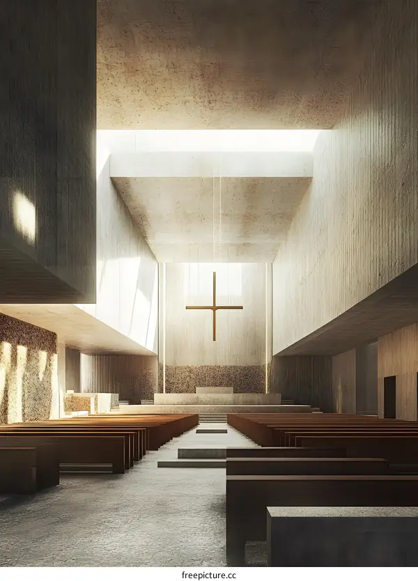 Modern Concrete Church Interior Architecture Design
