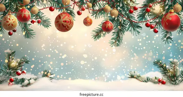 Cozy Christmas Room with Tree and Ornaments