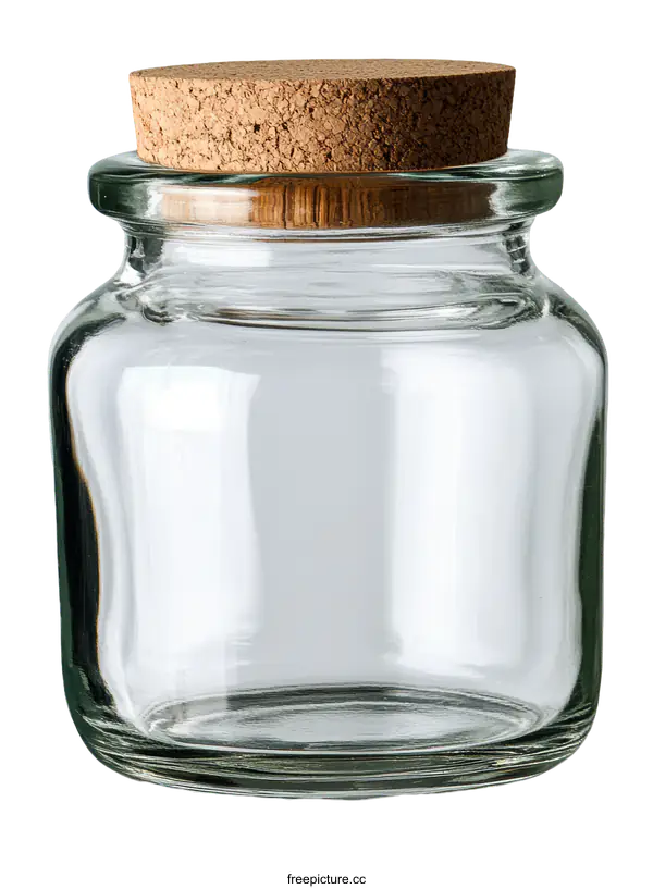 [Transparent Background PNG]Transparent Glass Jar with Cork Lid