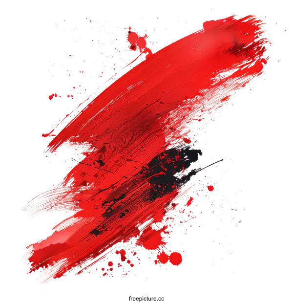 [Transparent Background PNG]red and black paint strokes