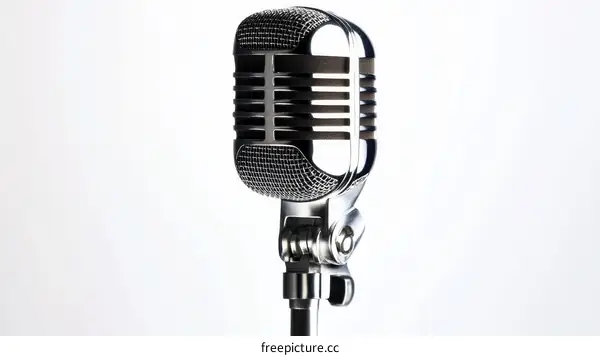 Vintage Retro Microphone Close Up