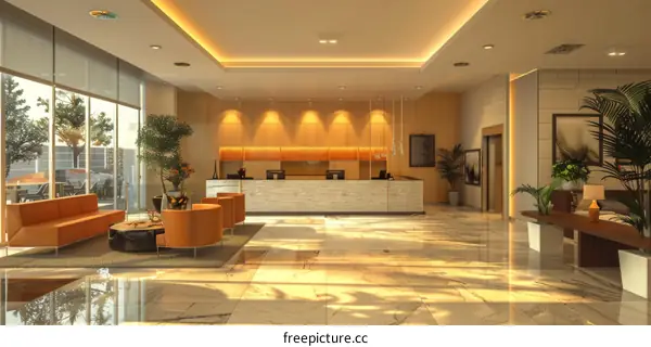 Modern hotel lobby interior design