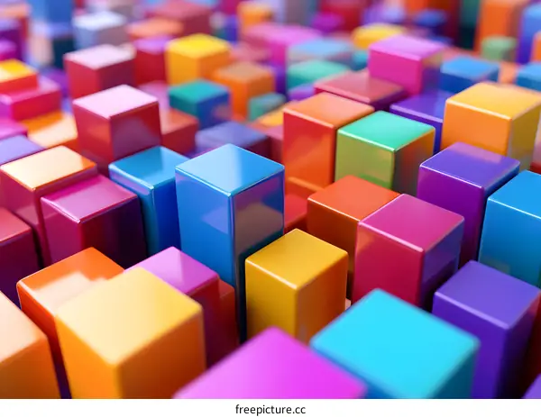 Abstract Colorful Cubes Pattern Background