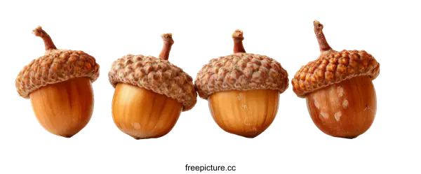 [Transparent Background PNG]Four Acrons on a White Background