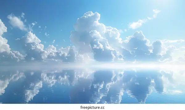 Serene Reflection of Clouds in Water