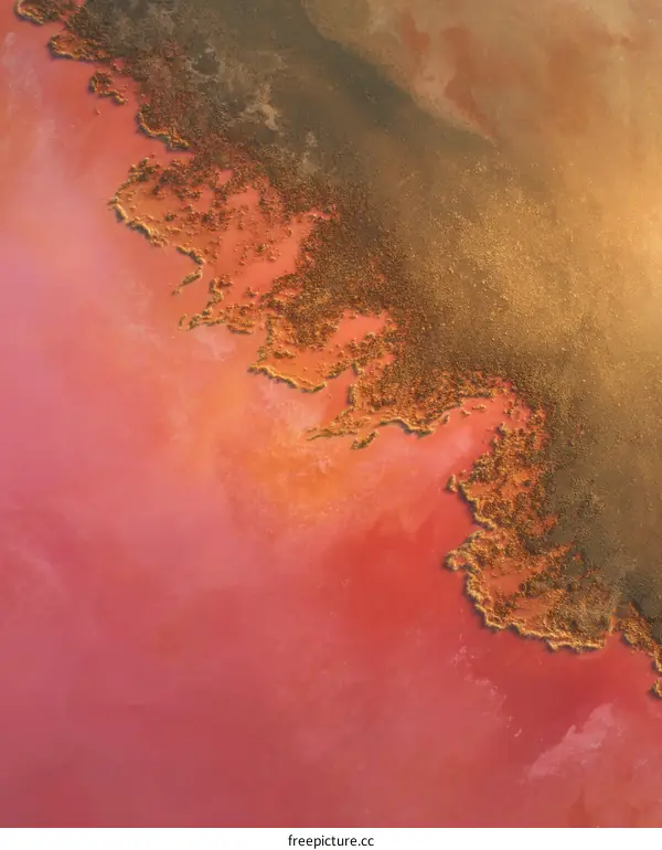 Aerial View of a Colorful Salt Lake