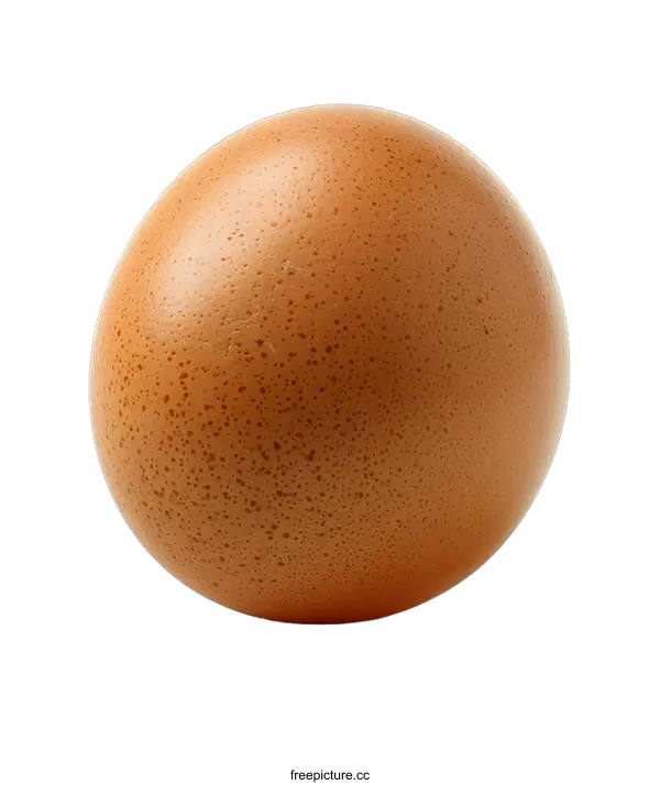[Transparent Background PNG]Single brown chicken egg on white
