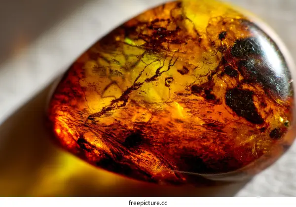 Close Up View of Amber Gemstone