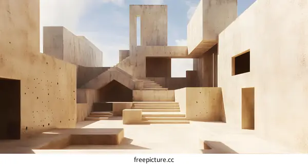Abstract Concrete Architecture Building Structure Design