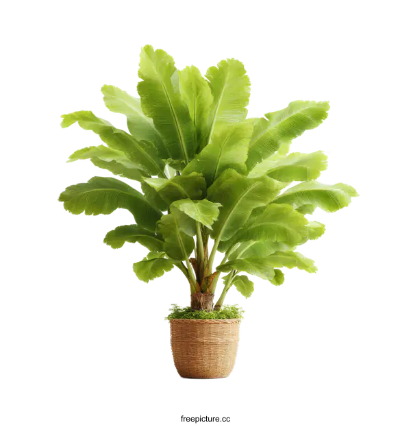 [Transparent Background PNG]Tropical Plant in Pot Isolated on White Background
