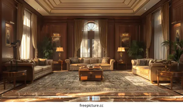 Luxurious Living Room with Elegant Design