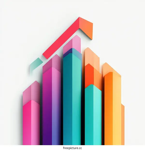 Colorful Abstract Bar Chart Illustration