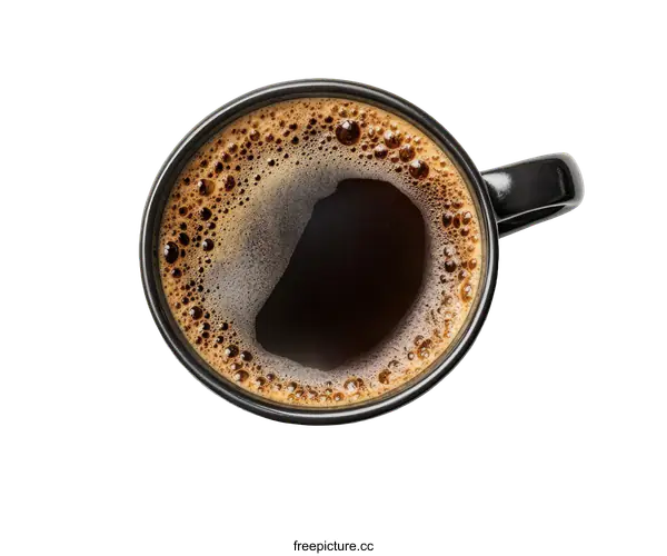 [Transparent Background PNG]Black Coffee Cup Top View