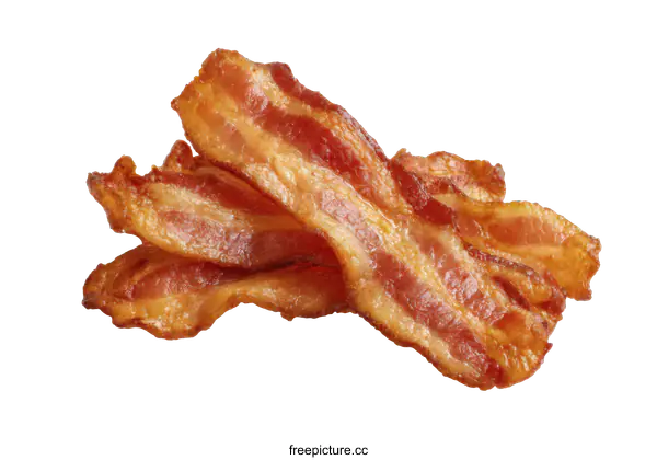 [Transparent Background PNG]Crispy Fried Bacon Strips for a Delicious Breakfast